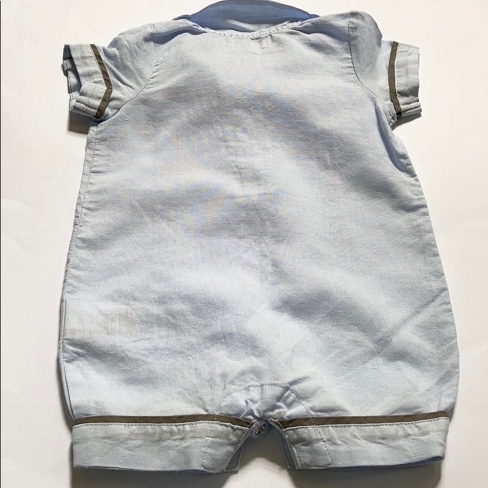 Quiltex Infant Romper Chambray Blue One-Piece - Picture 7 of 7